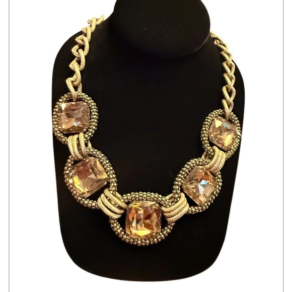 Cara Couture Gold and Tan Statement Necklace with Medallions - Picture 1 of 4